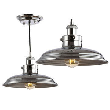 Bedford 11" Adjustable Iron Industrial Rustic LED Pendant - JONATHAN Y